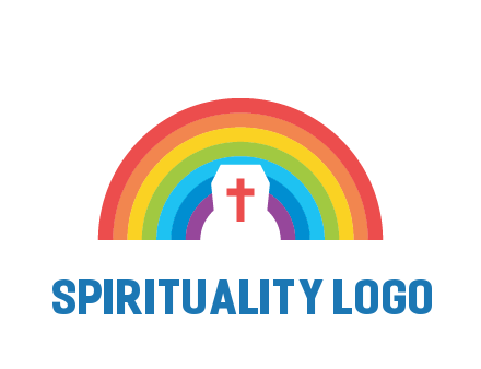 cross in negative spacing cross in rainbow
