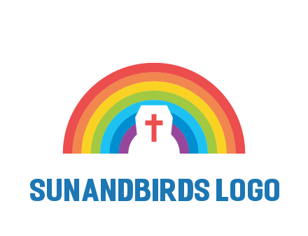 cross in negative spacing cross in rainbow