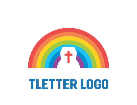 cross in negative spacing cross in rainbow