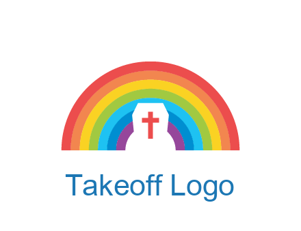 cross in negative spacing cross in rainbow