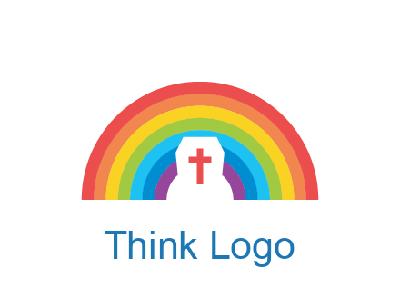 cross in negative spacing cross in rainbow