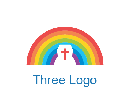 cross in negative spacing cross in rainbow