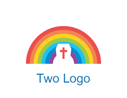 cross in negative spacing cross in rainbow