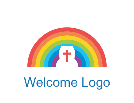 cross in negative spacing cross in rainbow