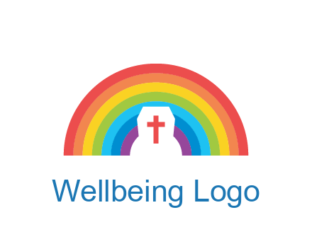 cross in negative spacing cross in rainbow
