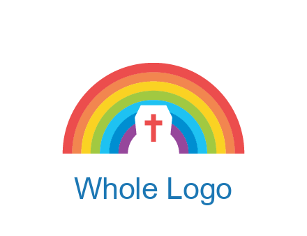 cross in negative spacing cross in rainbow