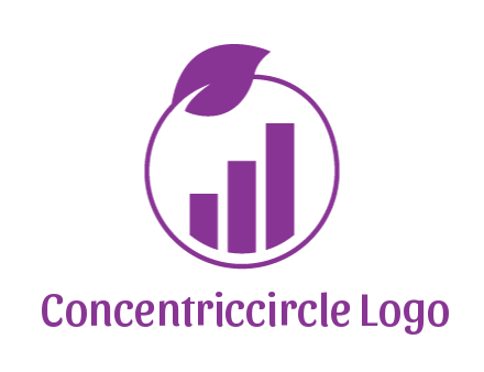 bar graph in circle with leaf