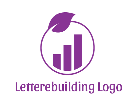 bar graph in circle with leaf
