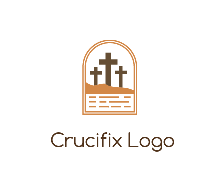 cross in sand in window frame
