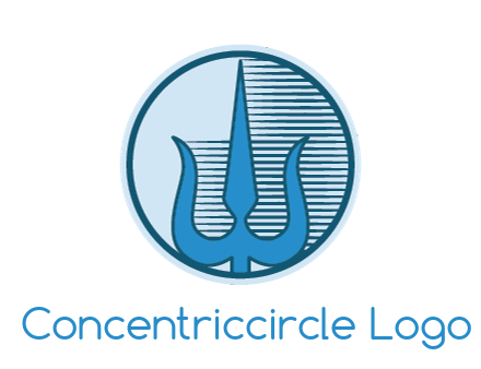 trident with lines in circle frame