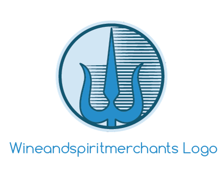 trident with lines in circle frame