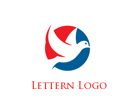 negative spacing dove in circle