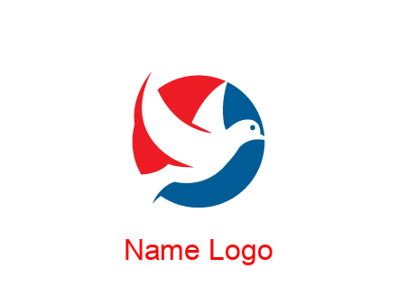 negative spacing dove in circle