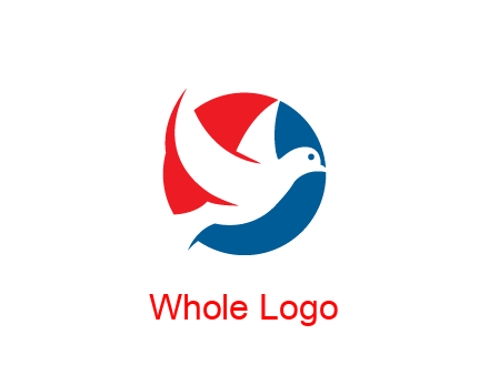 negative spacing dove in circle