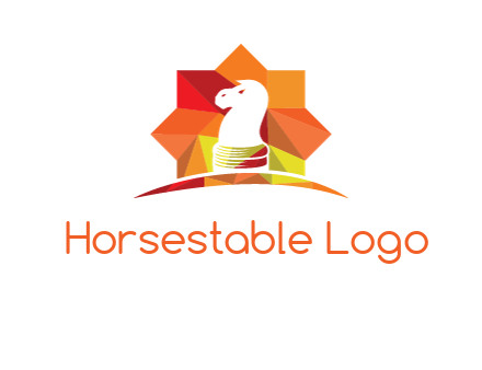 negative spacing knight chess piece in kaleidoscope octagon