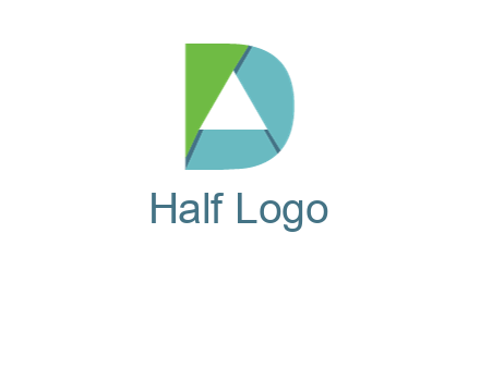 origami letter D with triangle