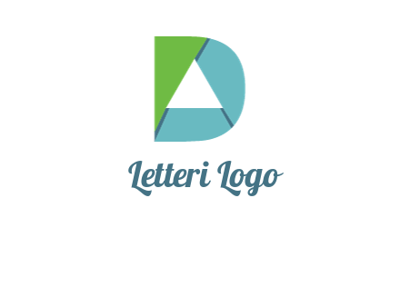 origami letter D with triangle