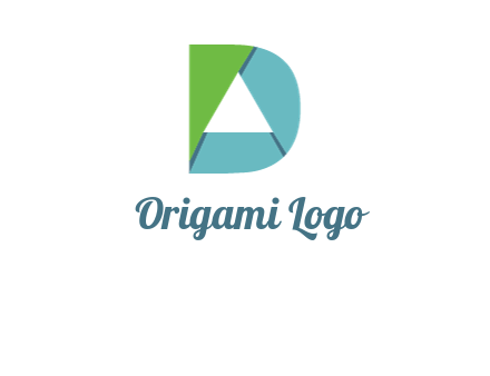 origami letter D with triangle