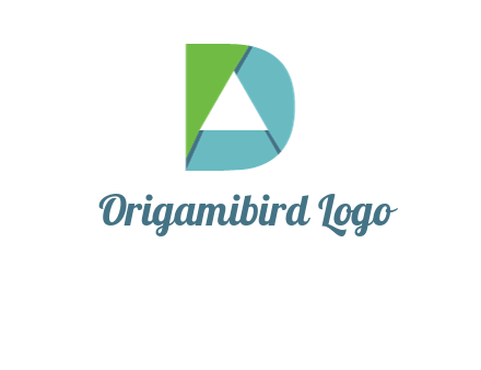 origami letter D with triangle