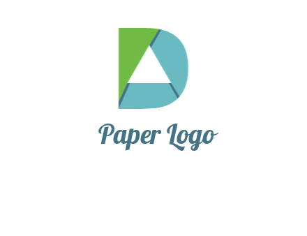 origami letter D with triangle