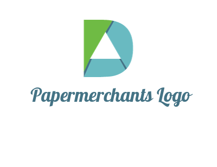 origami letter D with triangle