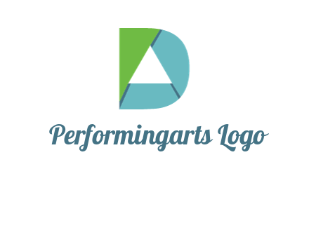 origami letter D with triangle