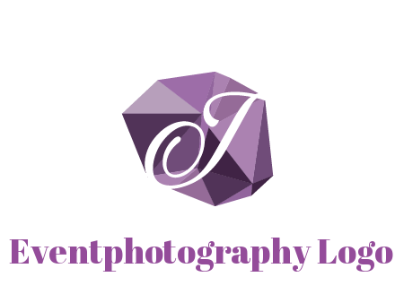 script letter T in polygonal diamond 