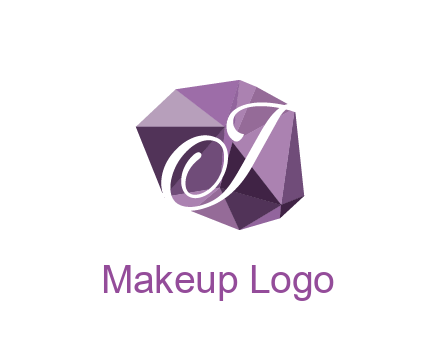 script letter T in polygonal diamond 