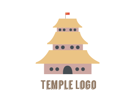 pagoda with flag on top