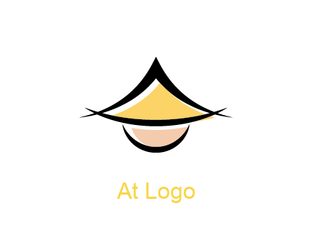 abstract man wearing Chinese straw hat