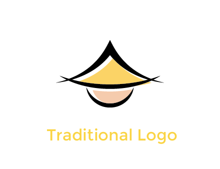 abstract man wearing Chinese straw hat