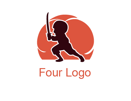 circle behind samurai