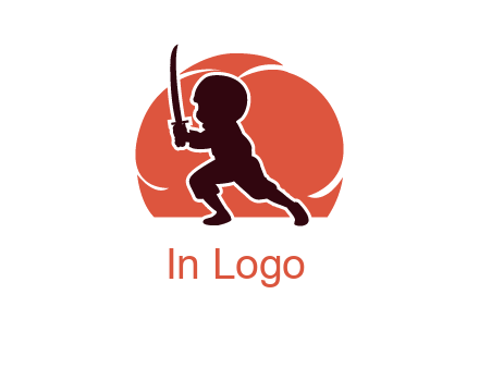 circle behind samurai