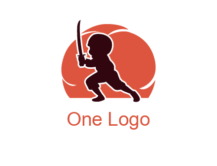 circle behind samurai