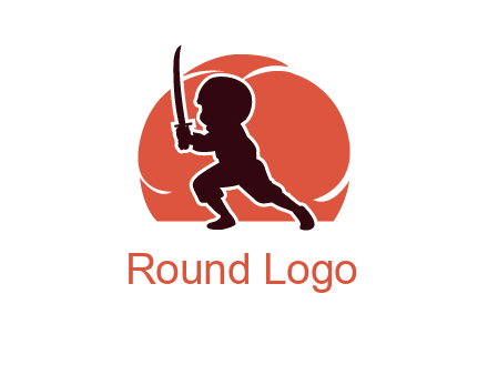 circle behind samurai