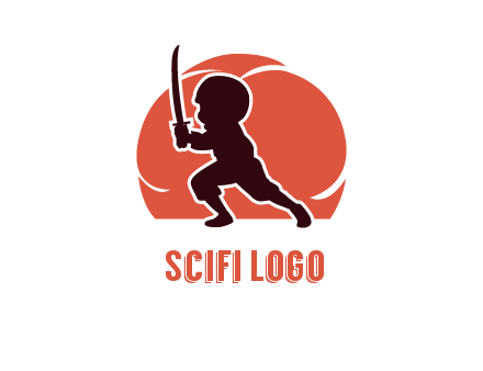 circle behind samurai