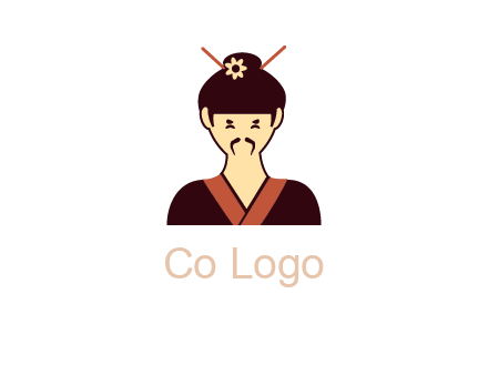 woman wearing kimono with chopsticks in hair