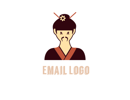 woman wearing kimono with chopsticks in hair