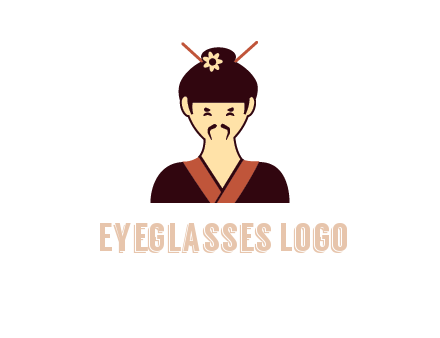 woman wearing kimono with chopsticks in hair