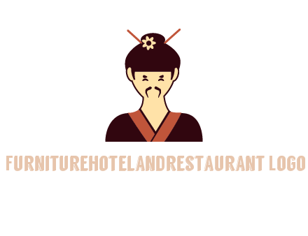 woman wearing kimono with chopsticks in hair
