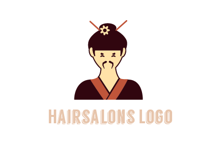 woman wearing kimono with chopsticks in hair