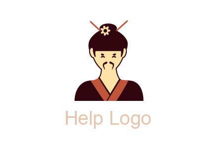 woman wearing kimono with chopsticks in hair