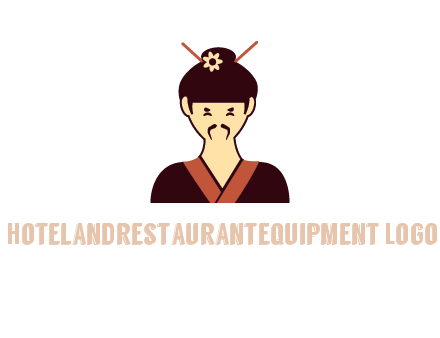 woman wearing kimono with chopsticks in hair