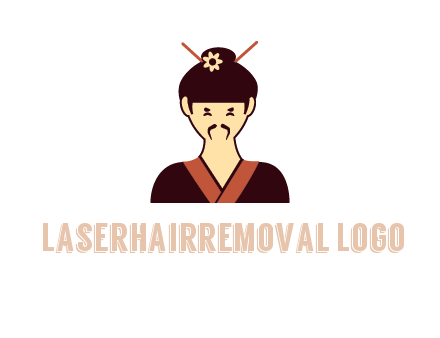 woman wearing kimono with chopsticks in hair