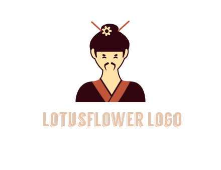 woman wearing kimono with chopsticks in hair