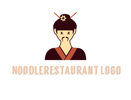 woman wearing kimono with chopsticks in hair