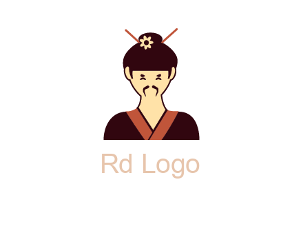 woman wearing kimono with chopsticks in hair