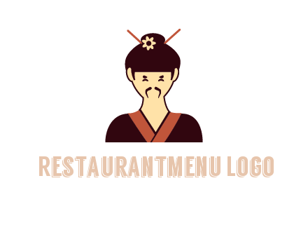 woman wearing kimono with chopsticks in hair