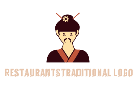 woman wearing kimono with chopsticks in hair