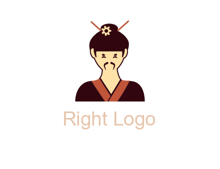 woman wearing kimono with chopsticks in hair